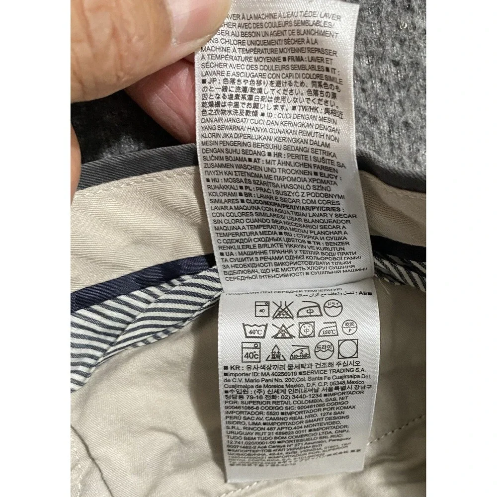 Banana Republic Aiden Chino Men Gray Flat Front Straight Leg Pants 33x34